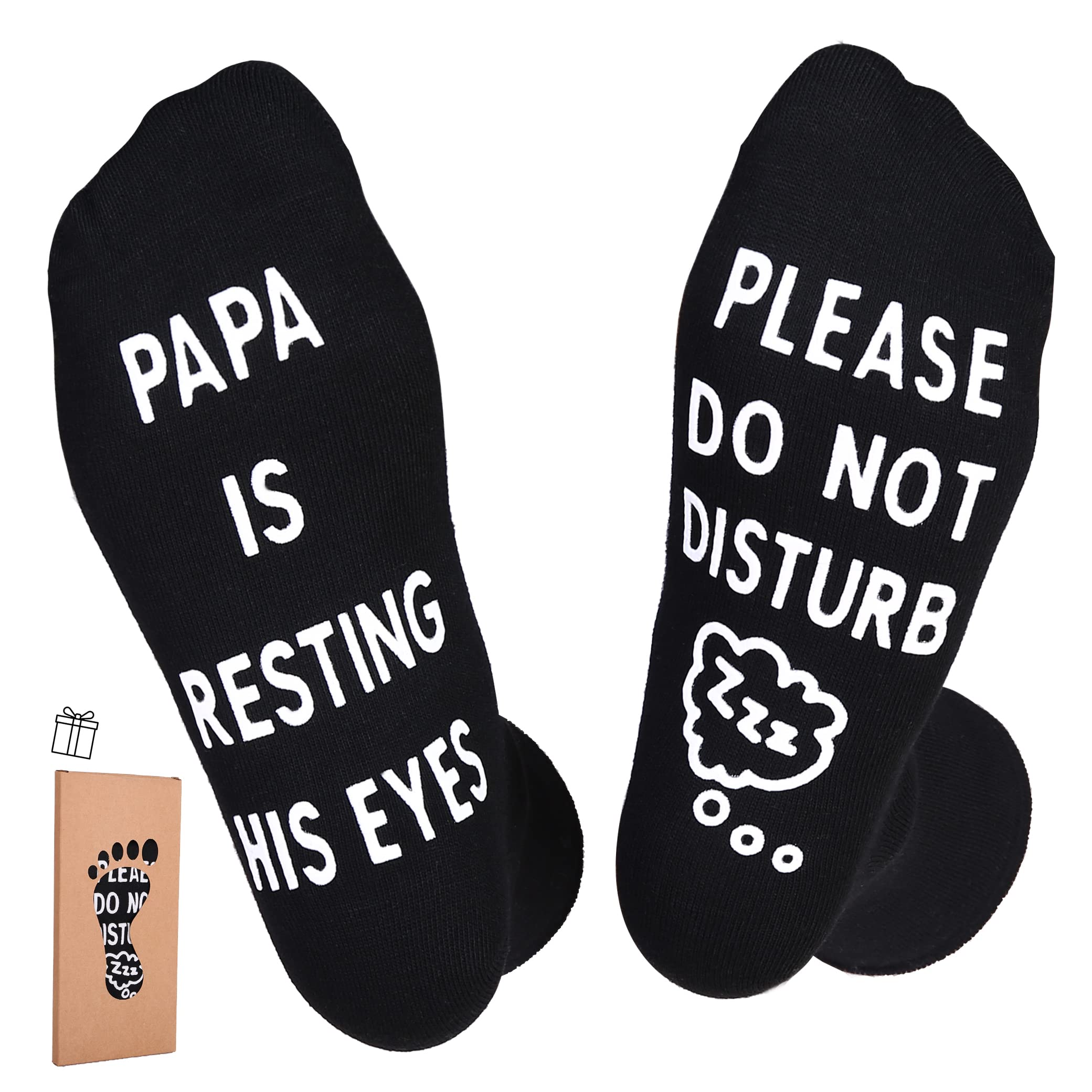 Funny Socks for Men - 'I'm Not Sleeping Just Resting My Eyes' Novelty Socks - Perfect Birthday, Father's Day & Christmas Gifts for Dad, Husband, Grandpa - Great for Relaxing at Home, Office Gifts & Holiday Presents