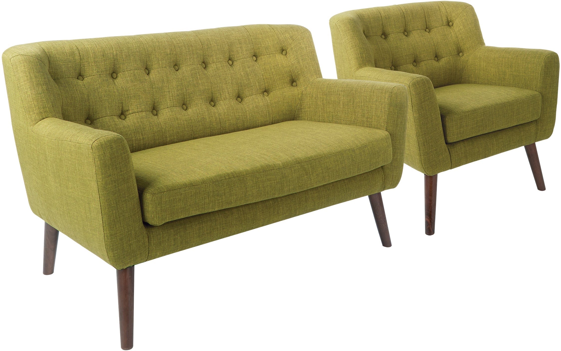 Office Star Mill Lane Chair and Loveseat Set [MLL3] - Modern Home Office Furniture for Comfortable Seating & Relaxation - Perfect for Living Room, Study or Workspace