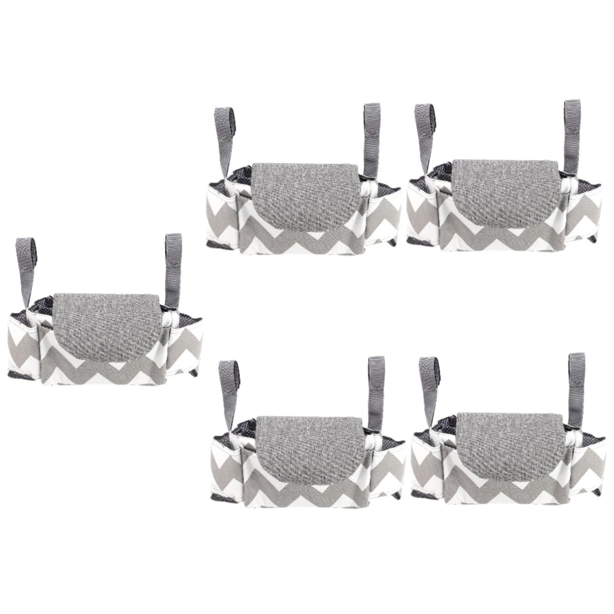 Totority 5-Piece Stroller Organizer Bag - Diaper Storage & Pram Accessories Hanging Bag for Baby Essentials - Perfect for Strollers, Diaper Bags & On-the-Go Parents