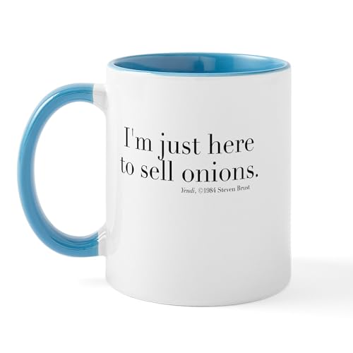 White/Blue Inside - Just Here To Sell Onions Klava Mug