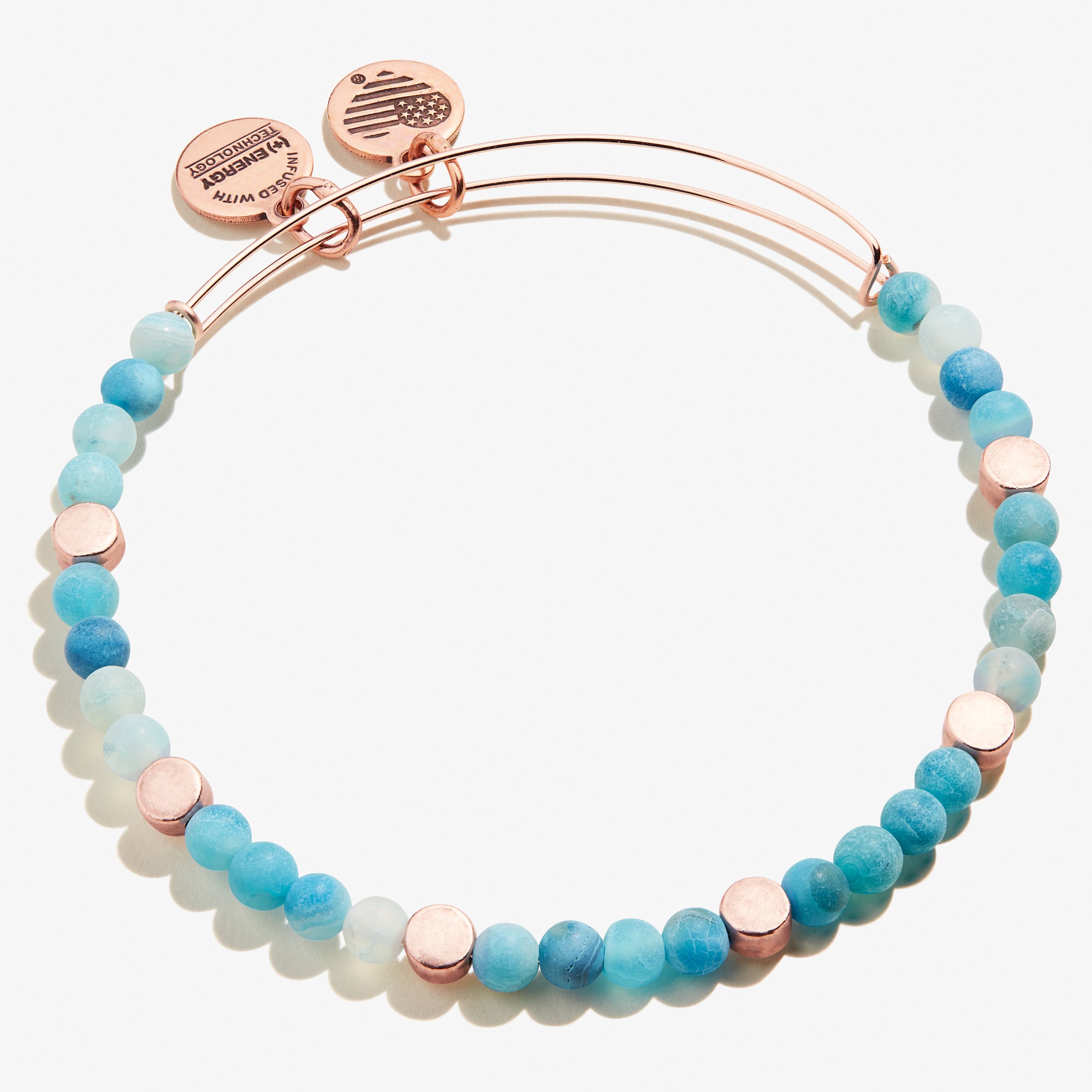 Coastal Beaded Bangle Bracelet - Nautical Blue Sea Glass Jewelry for Women | Perfect for Beach Vacations, Summer Outfits & Boho Fashion