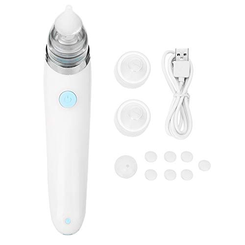 2 in 1 Electric Baby Nasal Aspirator & Facial Pore Vacuum - Gentle Nose Cleaner for Infants & Blackhead Remover for Skin Care - Portable Snot Sucker & Acne Treatment Tool (Blue) - Perfect for Newborn Care & Home Spa Facial Routine