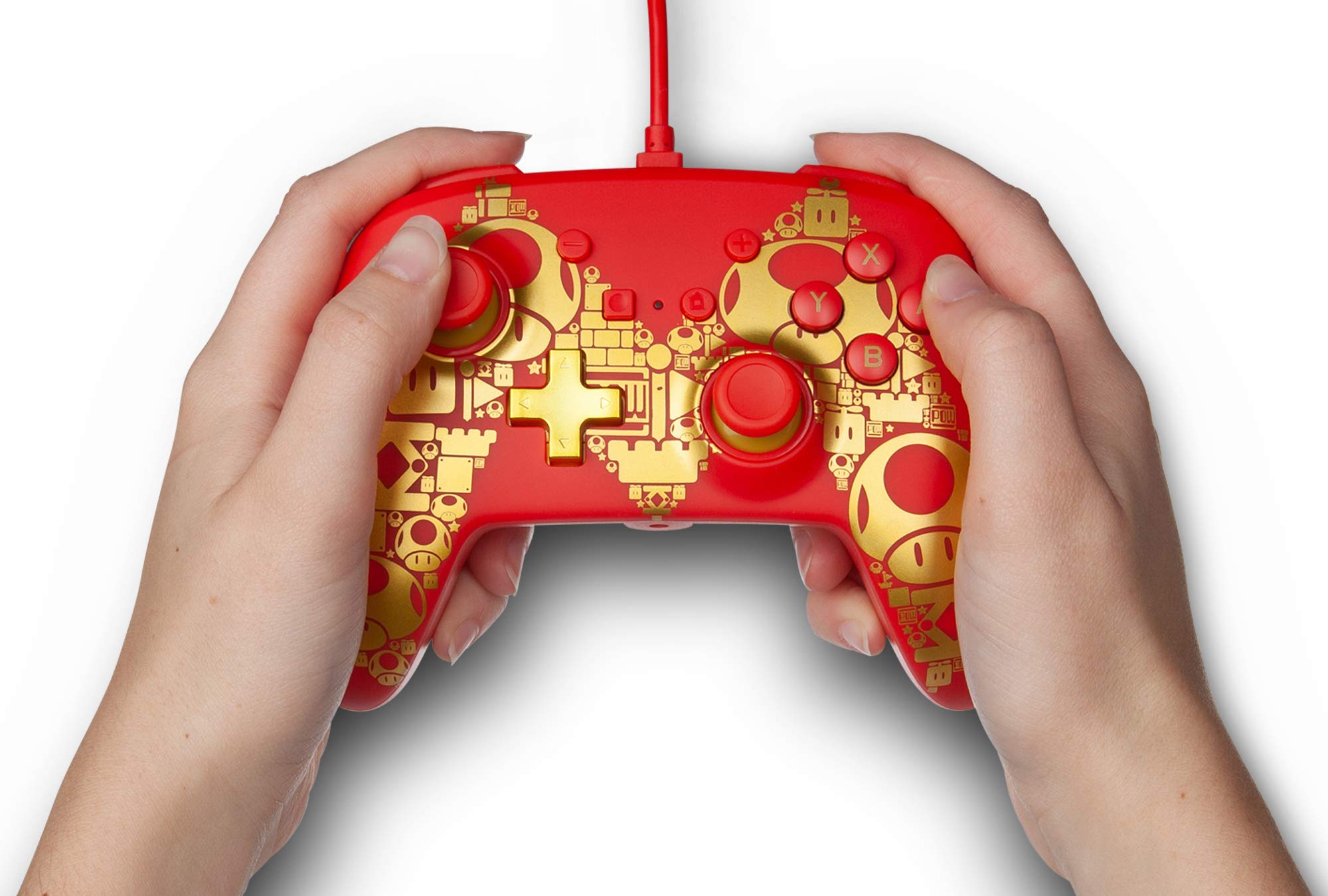PowerA Enhanced Wired Controller for Nintendo Switch, Switch OLED & Switch Lite - Officially Licensed Mario: Golden Edition - Gaming Accessory for Kids & Adults - Perfect for Multiplayer & Single Player Gaming Sessions