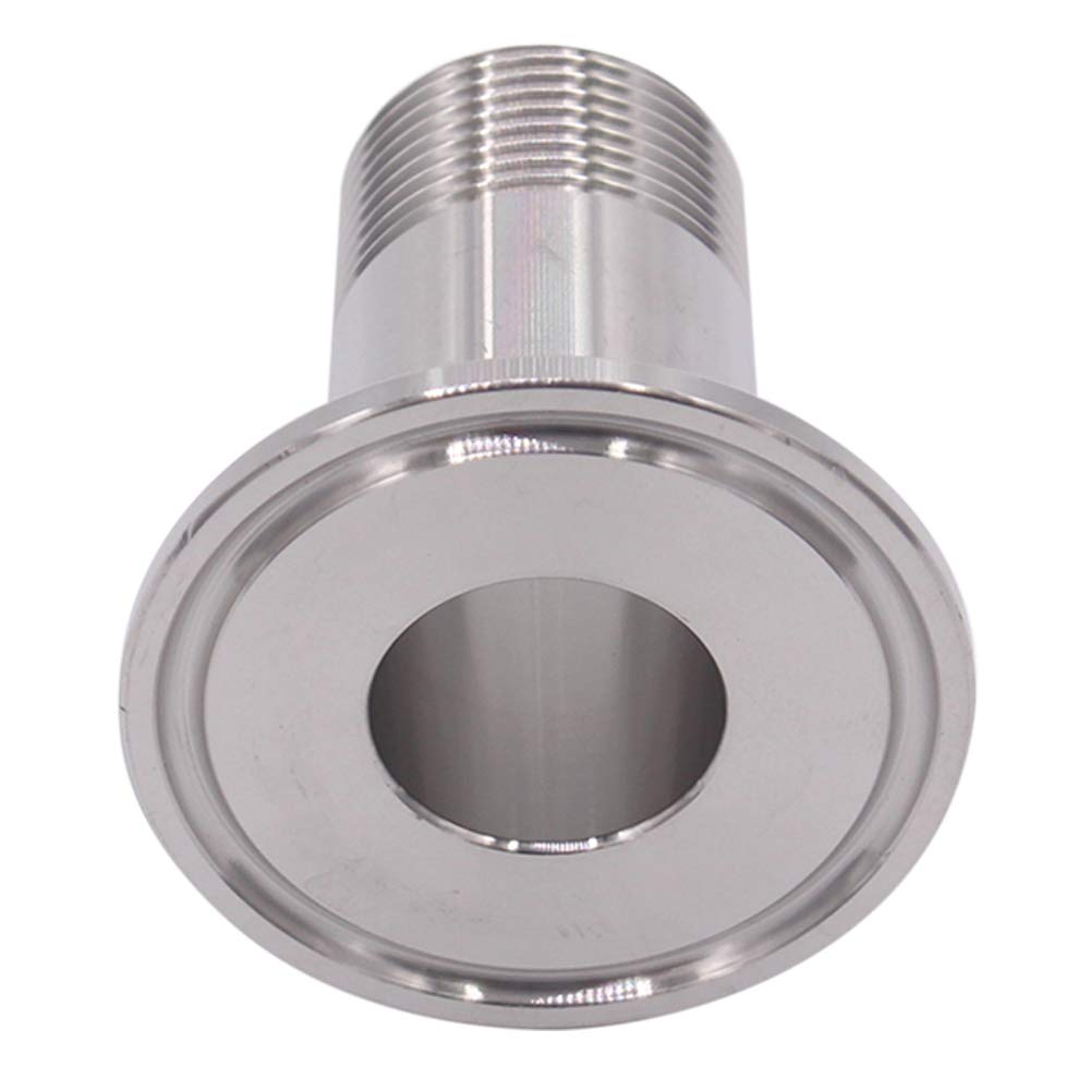DERNORD 2 Pack Sanitary Male Threaded Pipe Fitting to TRI CLAMP Adapter with 2 Silicone Gaskets (3/4
