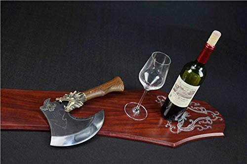 Hand-Forged Manganese Steel Dragon Head Axe - Professional Chef Chopping Knife for Bones & Meat | Durable Sharp Chinese Kitchen Hatchet | Perfect for Home Cooking, Butchering & Outdoor Camping