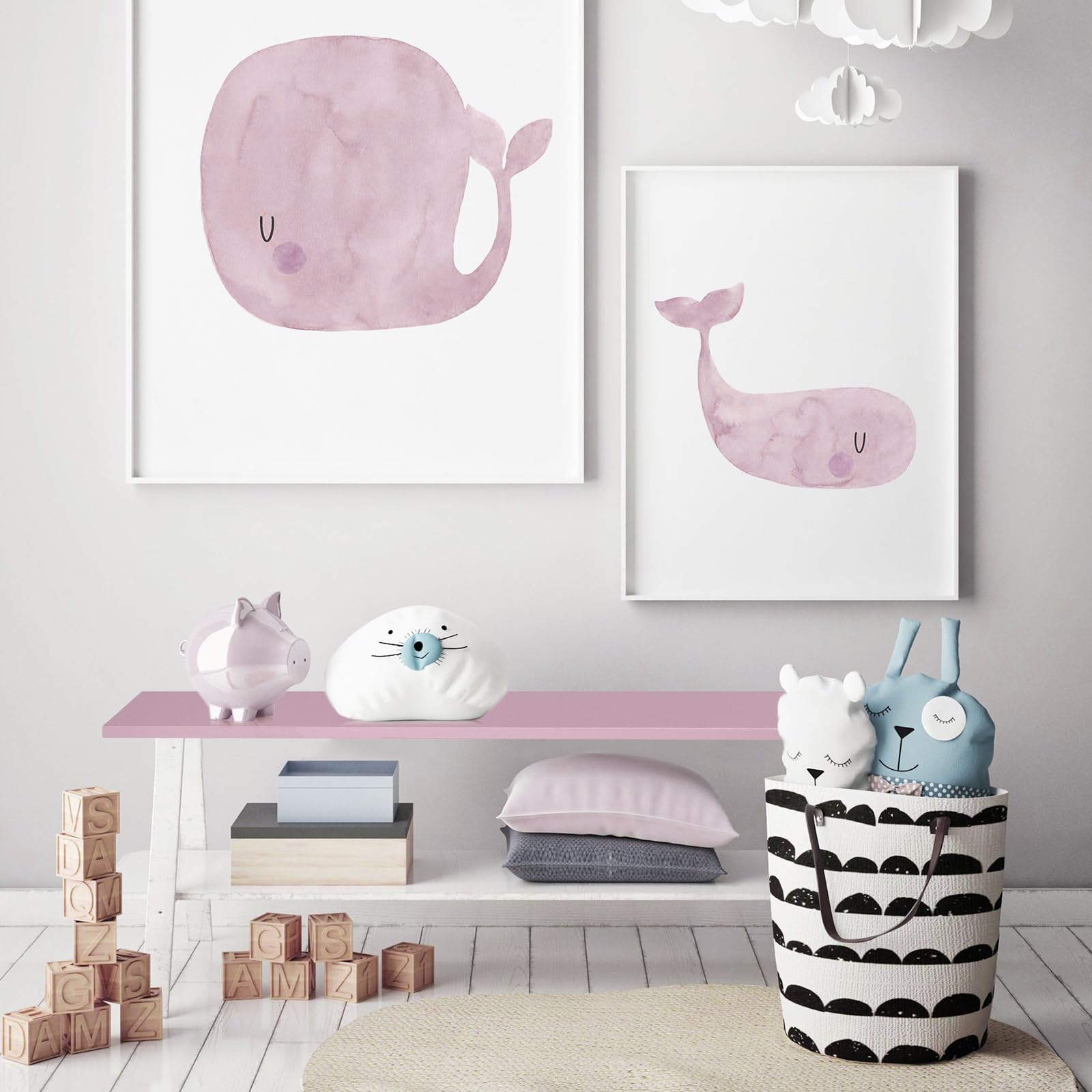 Kaboon 45x20 Inch Universal Table Top - Solid One-Piece Reversible Melamine Desktop for Double Desks & L-Shaped Workstations - Perfect for Home Office, Gaming Setup, and DIY Projects (Nostalgia Rose)