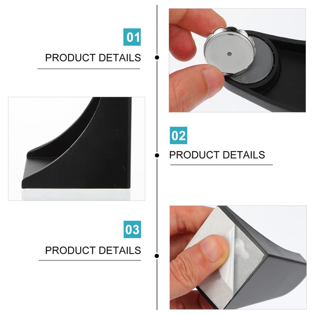 VORCOOL 2-Pack Magnetic Soap Holder with Strong Adhesion - Wall Mount Soap Dish & Sponge Drying Rack for Bathroom Organization (Black) | Perfect for Showers, Sinks & Kitchen Countertops