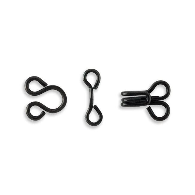 Dritz Nickel Plated & Black Hooks and Eyes - 14-Piece Sewing Kit for Clothing, Bras & DIY Projects - Secure Fasteners for Dresses, Jackets & Crafting