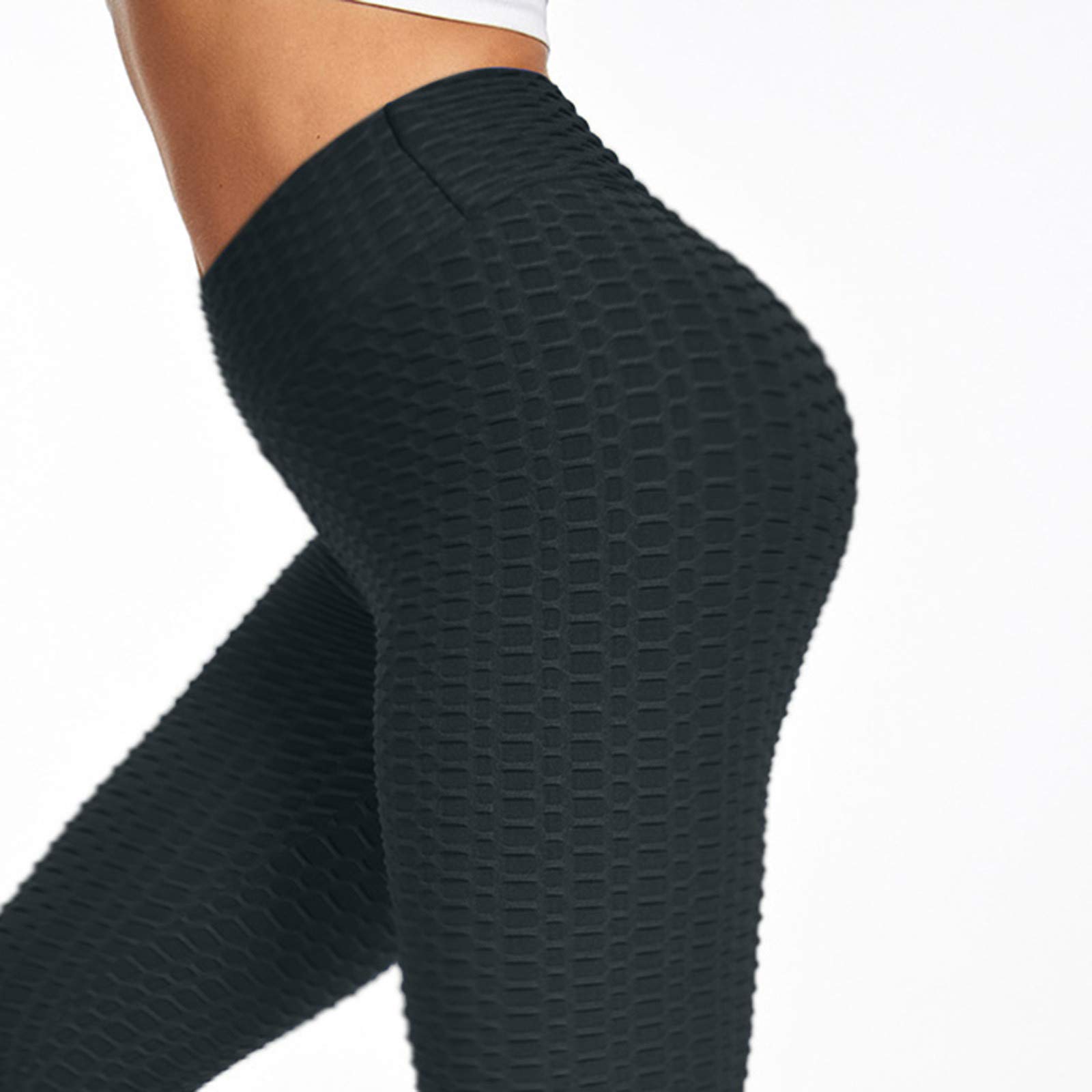 Butt Lifting Leggings - High Waist Yoga Pants for Women, Tummy Control & Booty Lift - Workout & Running Tights (L, Black) - Perfect for Gym & Daily Wear