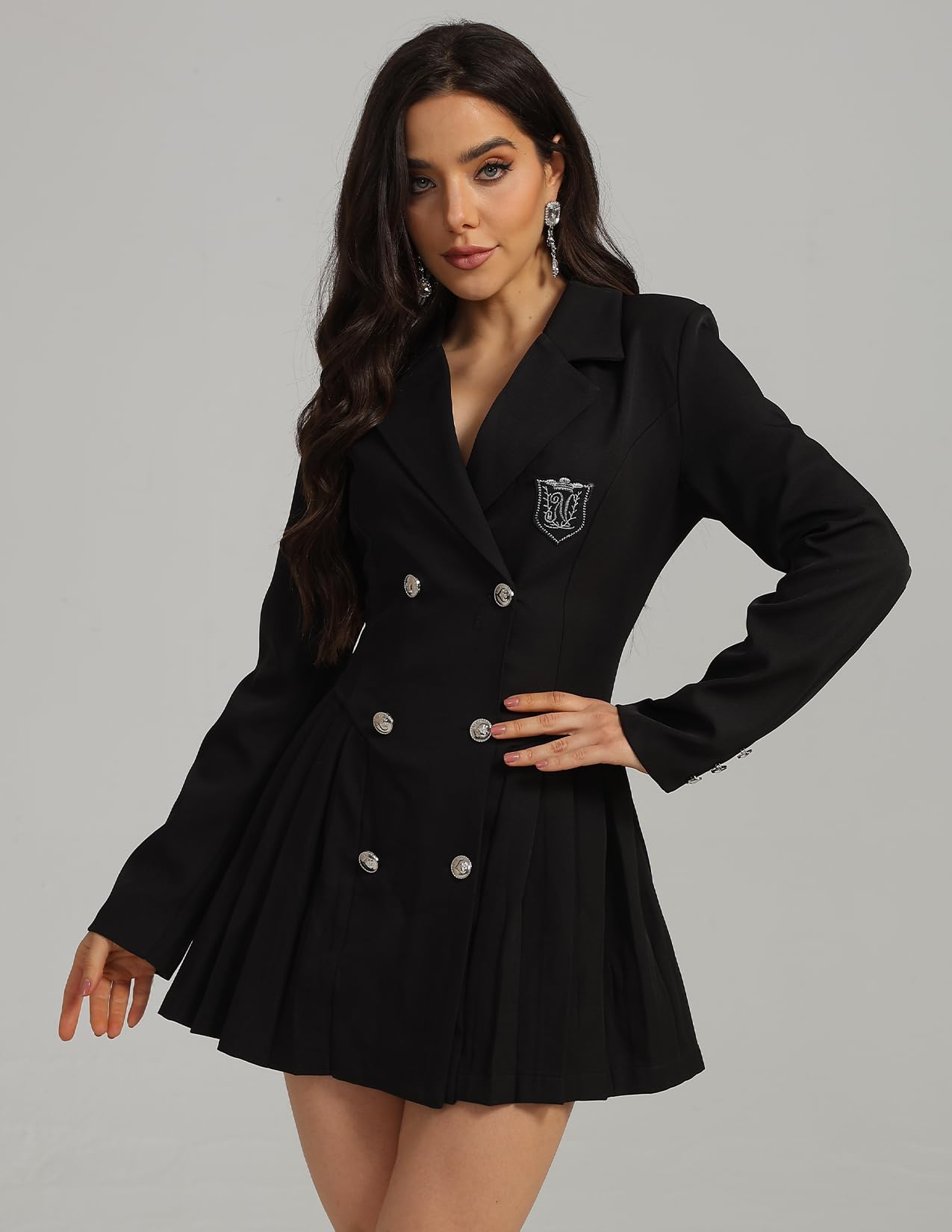 Elegant Black Blazer Dress for Women - Long Sleeve Bodycon Mini Dress for Graduation, Party & Office Wear | Slim Fit Formal Dress for Work, Cocktail & Special Occasions