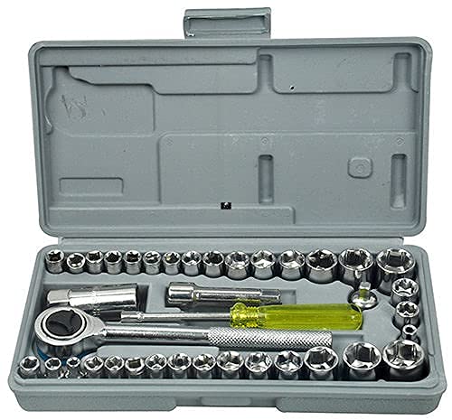 YOZONKY 40-in-1 Wrench Tool Kit with Screwdriver & Socket Set - Professional Automotive & Motorcycle Repair Tools for Car Maintenance, Home DIY Projects (Ideal for Mechanics, Handymen & Homeowners)