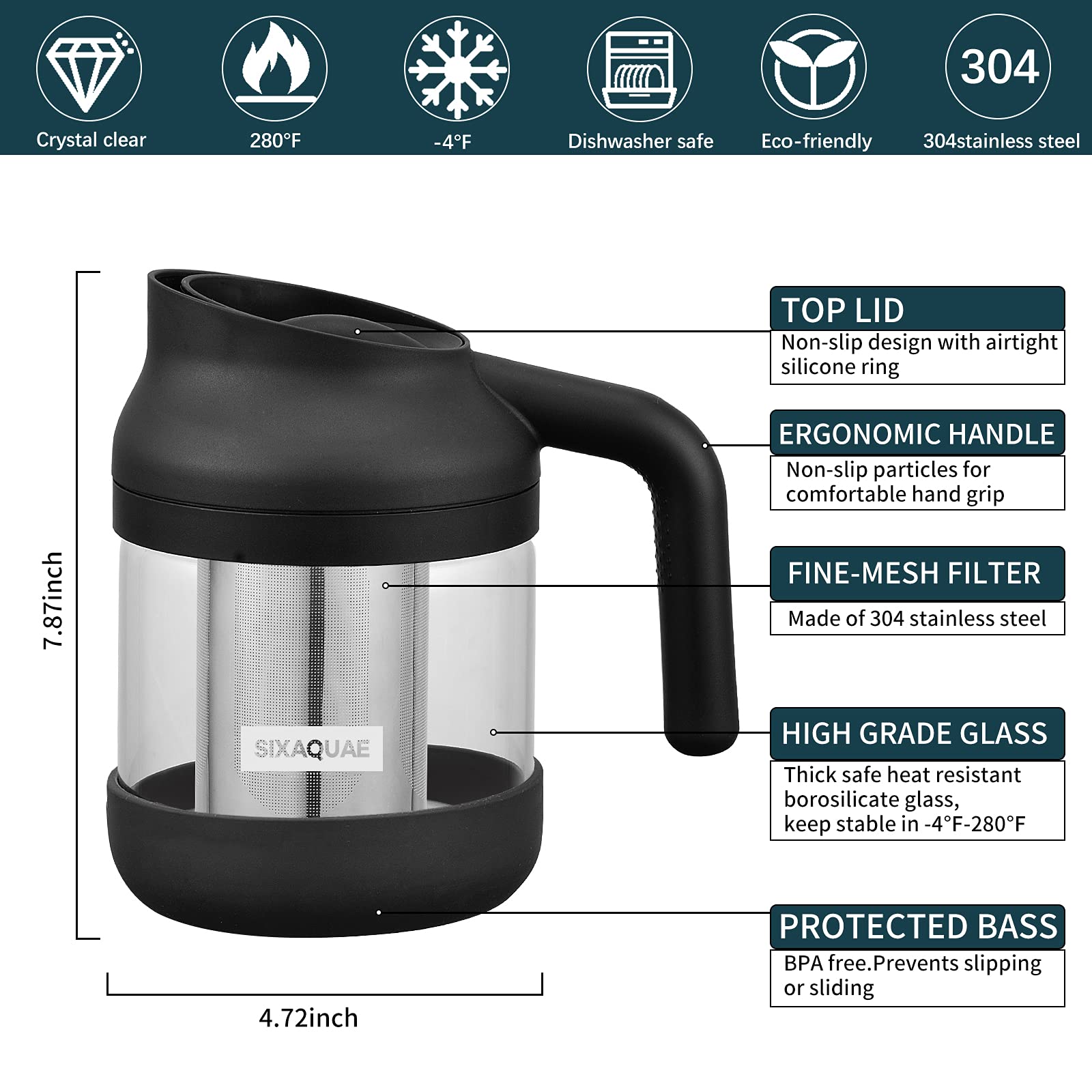 Premium Stainless Steel Cold Brew Coffee Maker with Large Strainer - 38 Oz Durable Iced Coffee & Tea Pitcher, Dishwasher Safe | Perfect for Home, Office & Outdoor Use