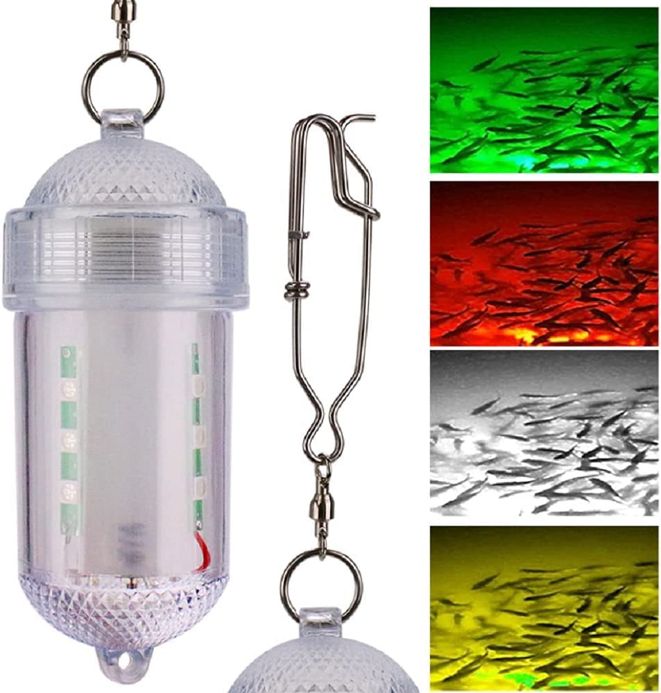 Super Bright 1000 Lumen Deep Drop LED Fishing Light with Clip - Underwater Fish Attractor Lamp for Squid & Bait Lures (2100ft Depth) - Perfect for Night Fishing & Deep Sea Angling