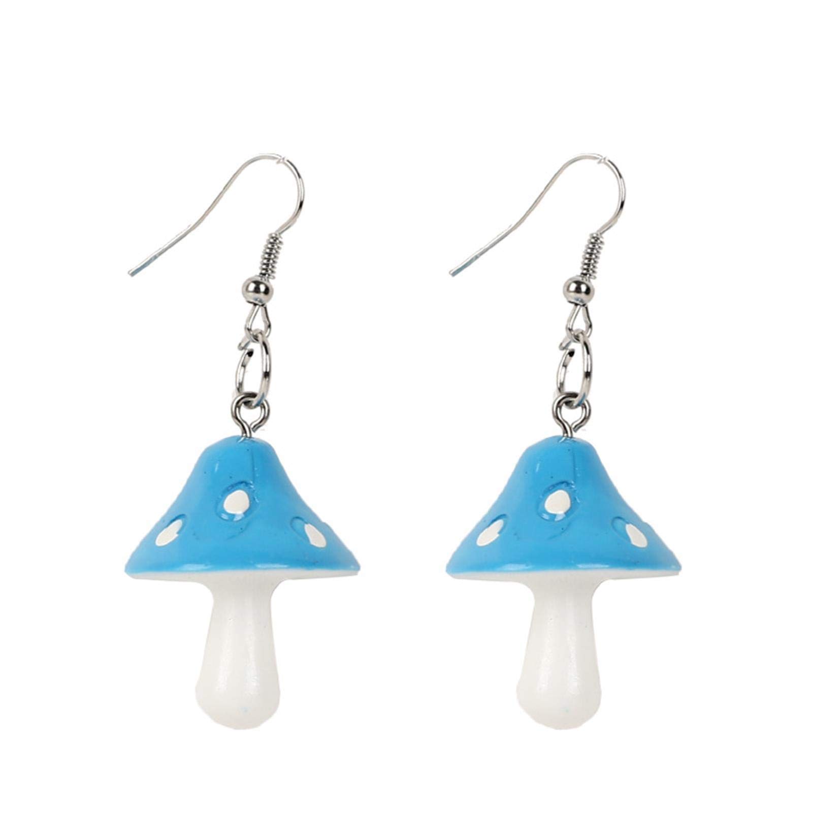 Handmade Colorful Mushroom Dangle Earrings - Sweet Chic Drop Earrings for Women, Fun Simulation Mushroom Jewelry | Perfect for Festival Outfits, Cosplay & Unique Gift Ideas