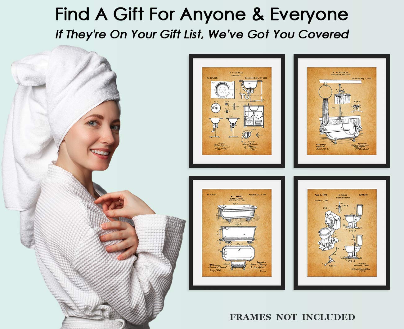 Farmhouse Bathroom Wall Art Set of 4 - Funny 8x10 Prints for Bathroom Decor & Home