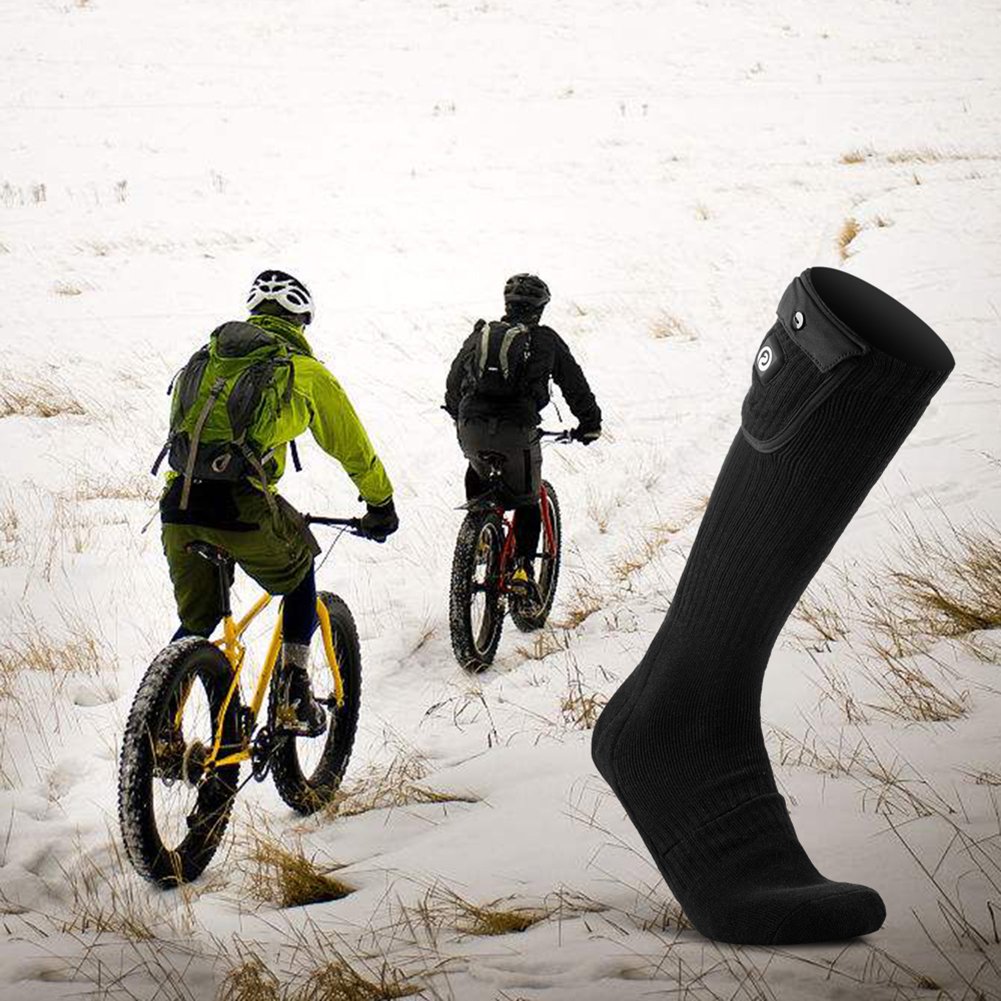 SAVIOR HEAT Rechargeable Electric Heated Socks for Men & Women - Battery Powered Thermal Winter Socks for Skiing, Snowboarding, Hiking, Hunting, Camping & Outdoor Activities - Keep Feet Warm in Cold Weather