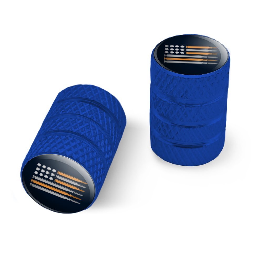 USA Flag Bullet Valve Stem Caps for Bikes & Motorcycles - 2nd Amendment Style