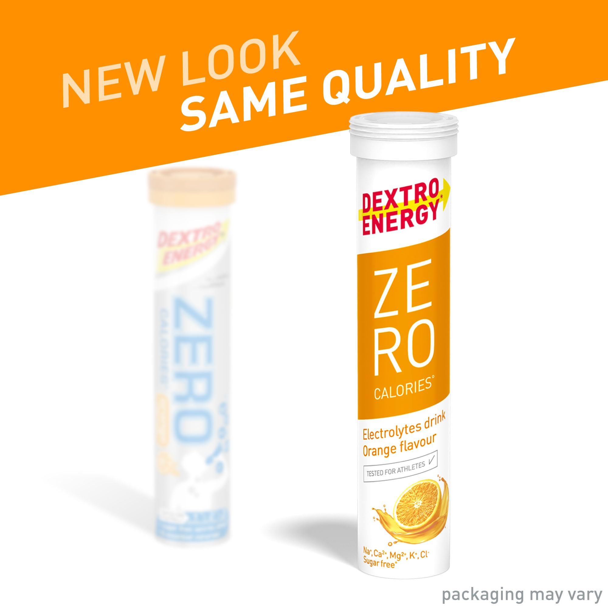 Dextro Energy Zero Calorie Electrolyte Drink Tablets - Orange Flavor | 60 Effervescent Tablets in 3 Tubes | Post-Workout Recovery, Hydration & Energy Boost | Perfect for Gym, Running, Hiking & Sports Activities