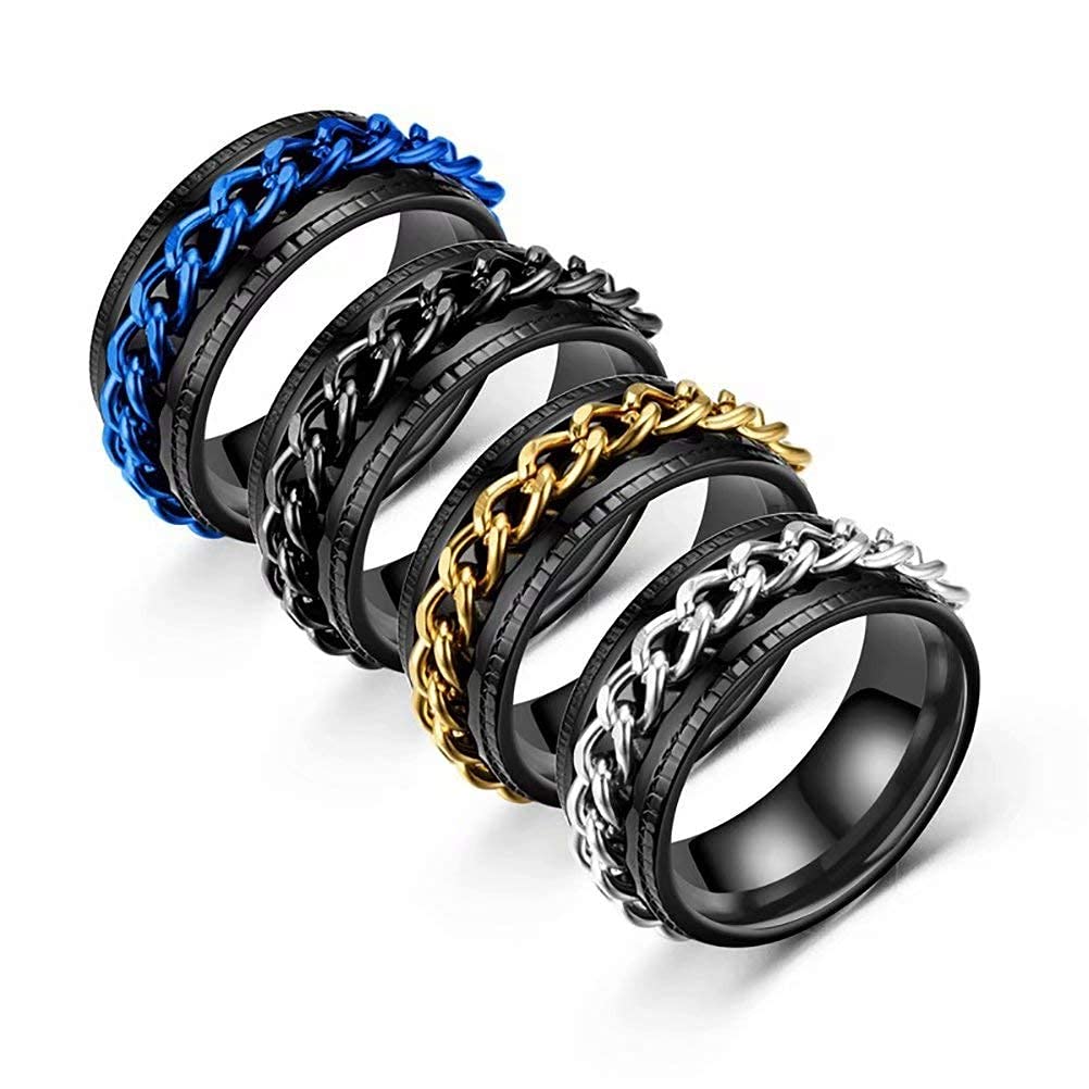 8mm 316L Stainless Steel Center Chain Ring Spinning Ring - Classic Creative Bottle Opener for Beer, Wine & Soda - Perfect for Parties, Camping & Home Bar Accessories