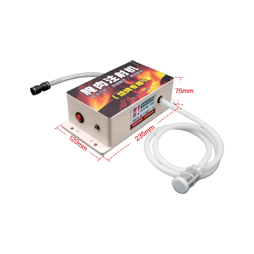 Electric Meat Injector Pump - Double Needle Saline Injection Machine for Brining & Marinating, 100-240V AC Household Meat Tenderizer (Perfect for Turkey, Chicken, Pork & Beef Preparation)
