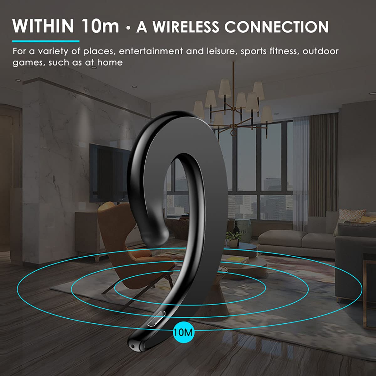 IKXO Bluetooth Headphones with Microphone - Wireless Ear Hook Earbuds with Charging Case, Lightweight Noise Cancelling, Comfortable Painless Design for Business Calls & Office Work - Perfect for Conference Calls, Remote Work & Commuting