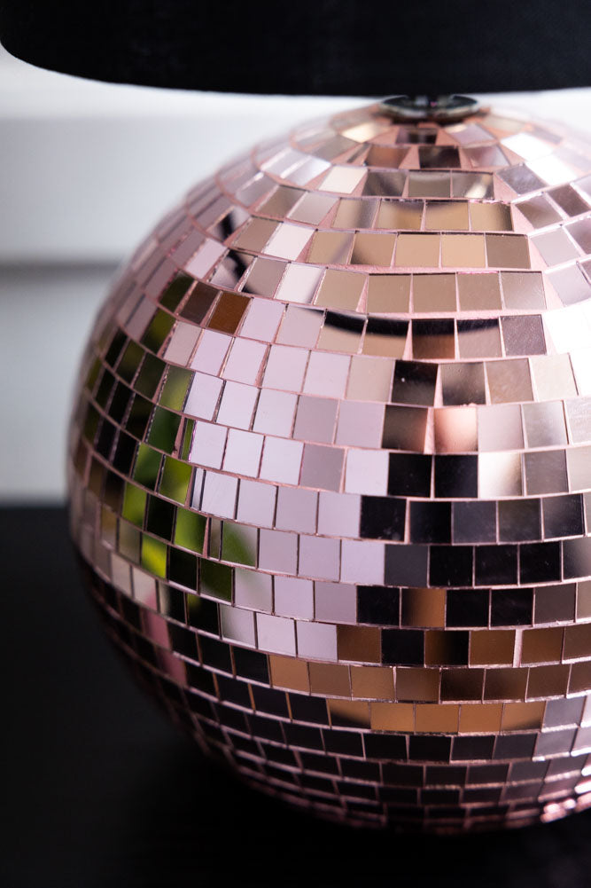 Pink Disco Ball Table Lamp - Retro Party Decor for Bedroom, Living Room & Dance Floor Lighting