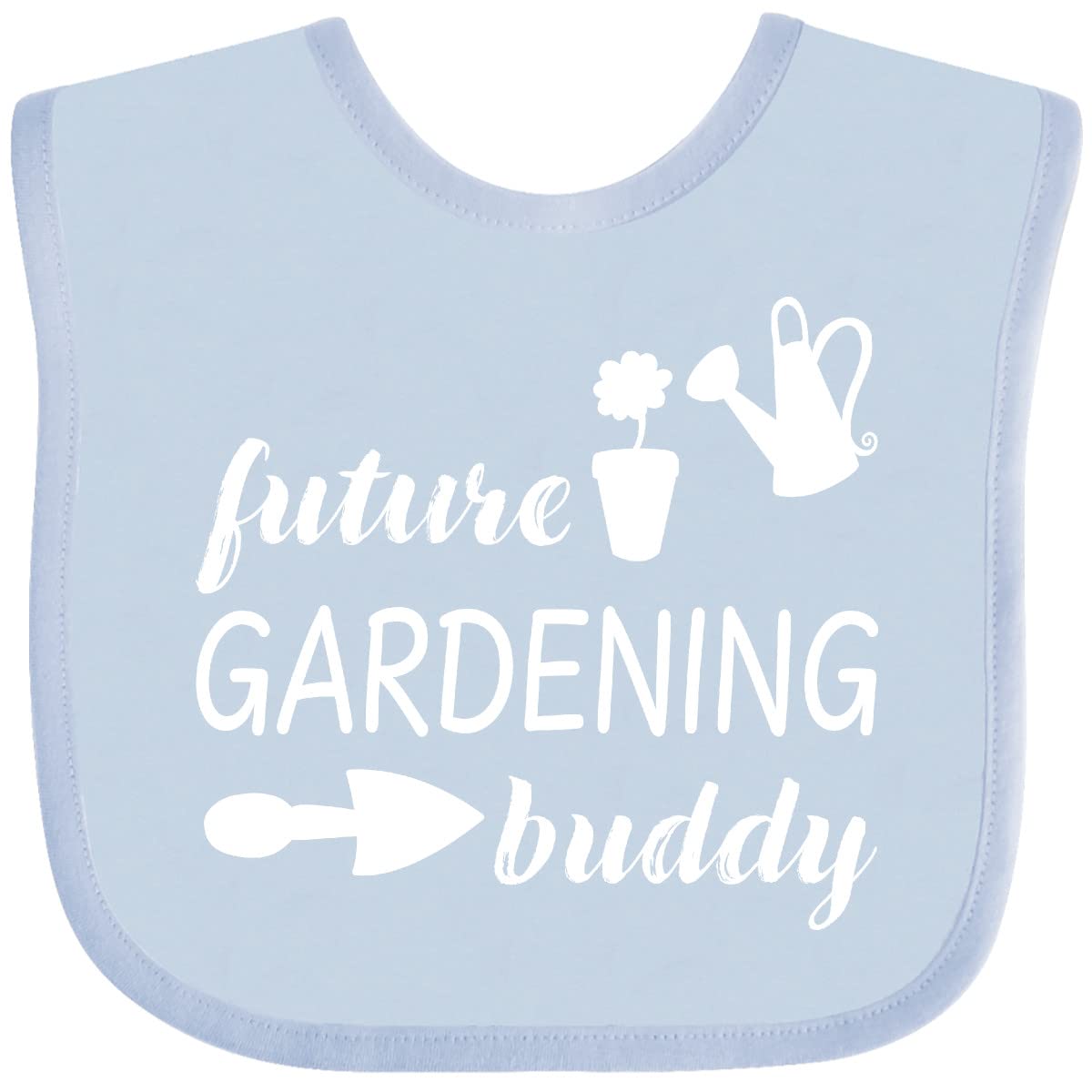 Inktastic Future Gardening Buddy Baby Bib - Adorable & Absorbent for Messy Meals, Outdoor Play & Gardening Fun