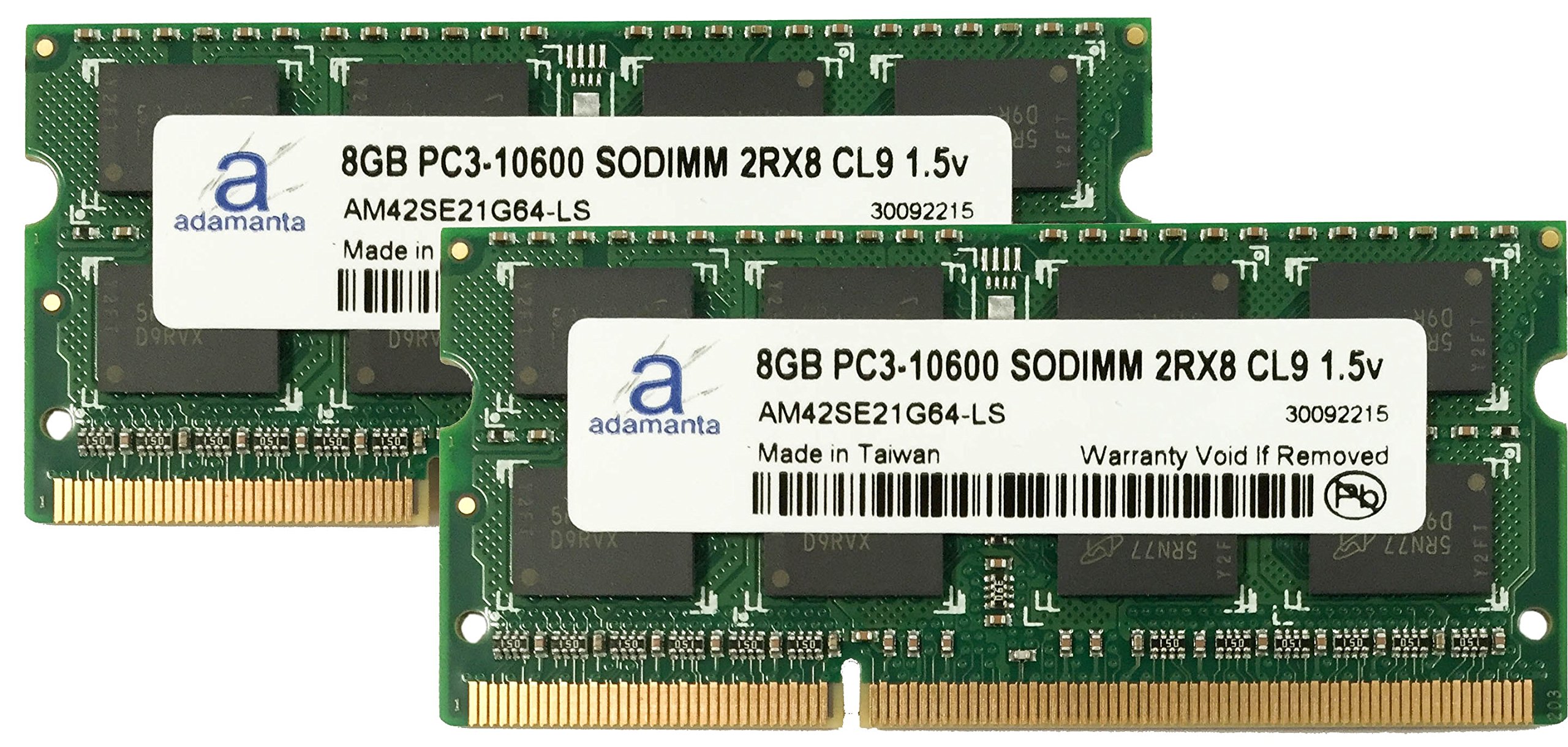 Adamanta 16GB (2x8GB) DDR3 1333MHz SODIMM RAM Memory Upgrade Kit for Sony VAIO E Series SVE14A15FGH Laptop - PC3-10600, CL9, 1.5V, 2Rx8 - Boost Performance for Gaming, Multitasking & Video Editing