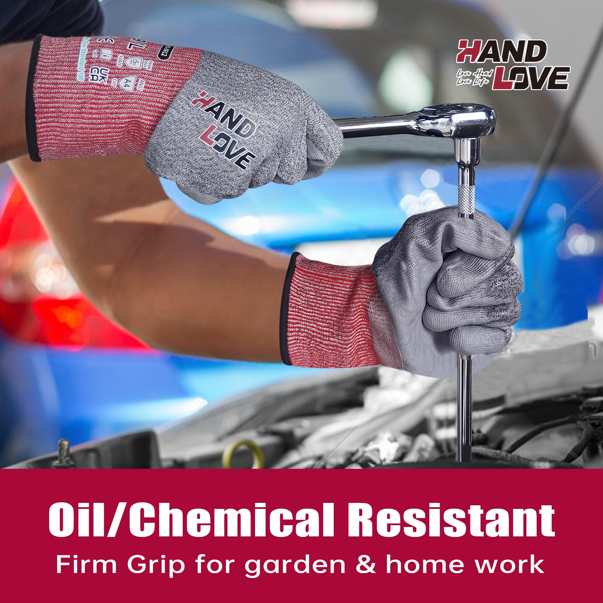 Premium Cut Resistant Gloves - PU Coated Cut Proof Work Gloves - 18 Gauge Ultra-Light & Thin - Breathable & Touchscreen Compatible (2 Pairs, Size M) - Ideal for Construction, Kitchen, Gardening & DIY Projects