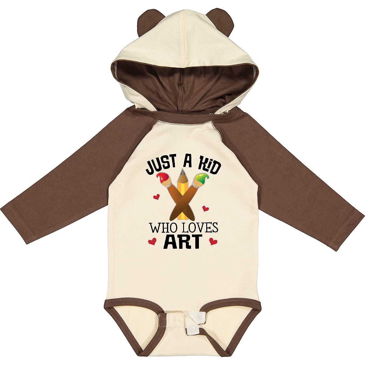 Inktastic Artist Kid Who Loves Art - Long Sleeve Baby Bodysuit for Boys & Girls | Soft Cotton Creeper for Creative Toddlers | Perfect Gift for Little Painters & Drawing Enthusiasts | Playtime & Art Class Outfit