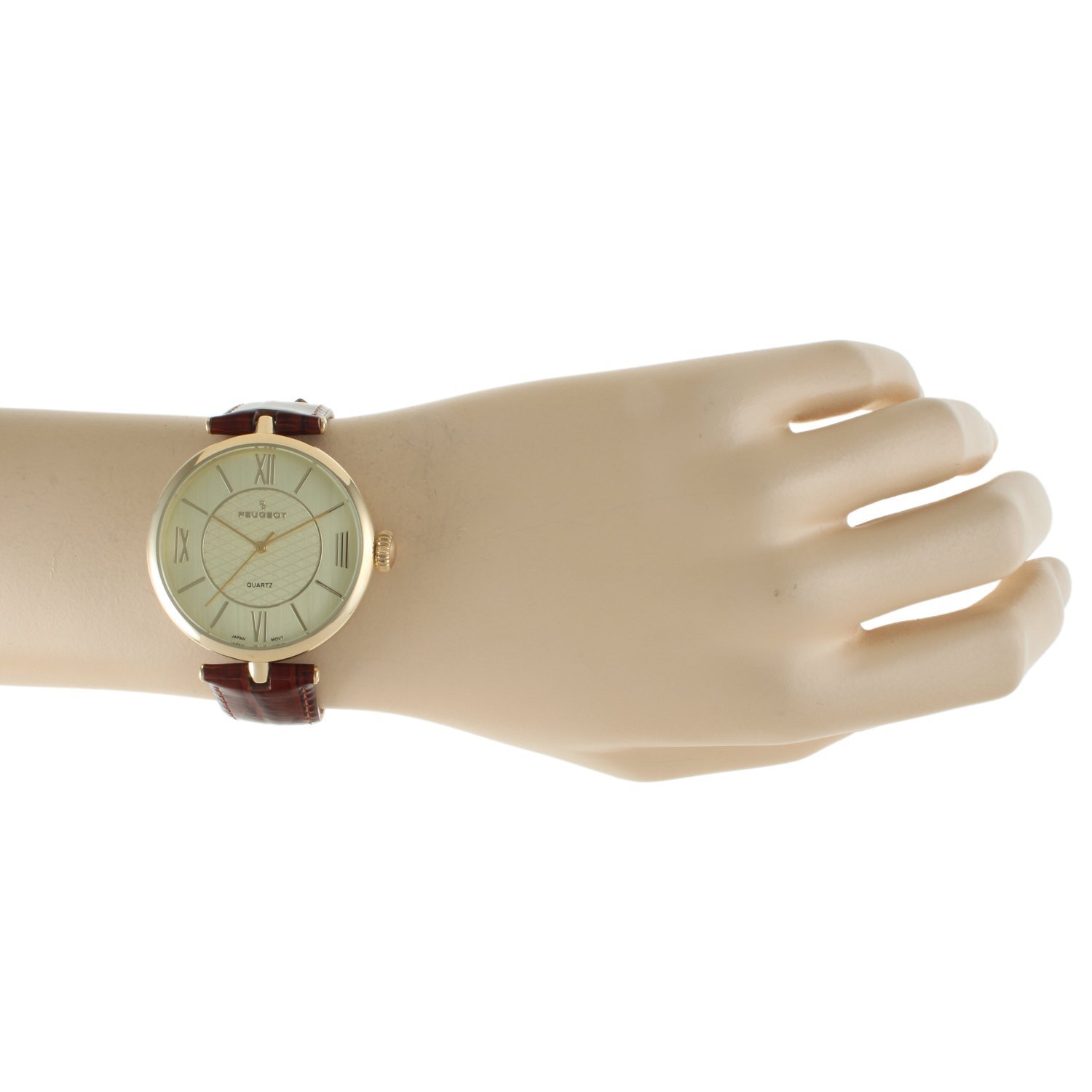 Peugeot PP Women's Large Face Watch with Easy-to-Read Roman Numerals & Genuine Leather Band - Perfect for Business, Casual Wear & Special Occasions