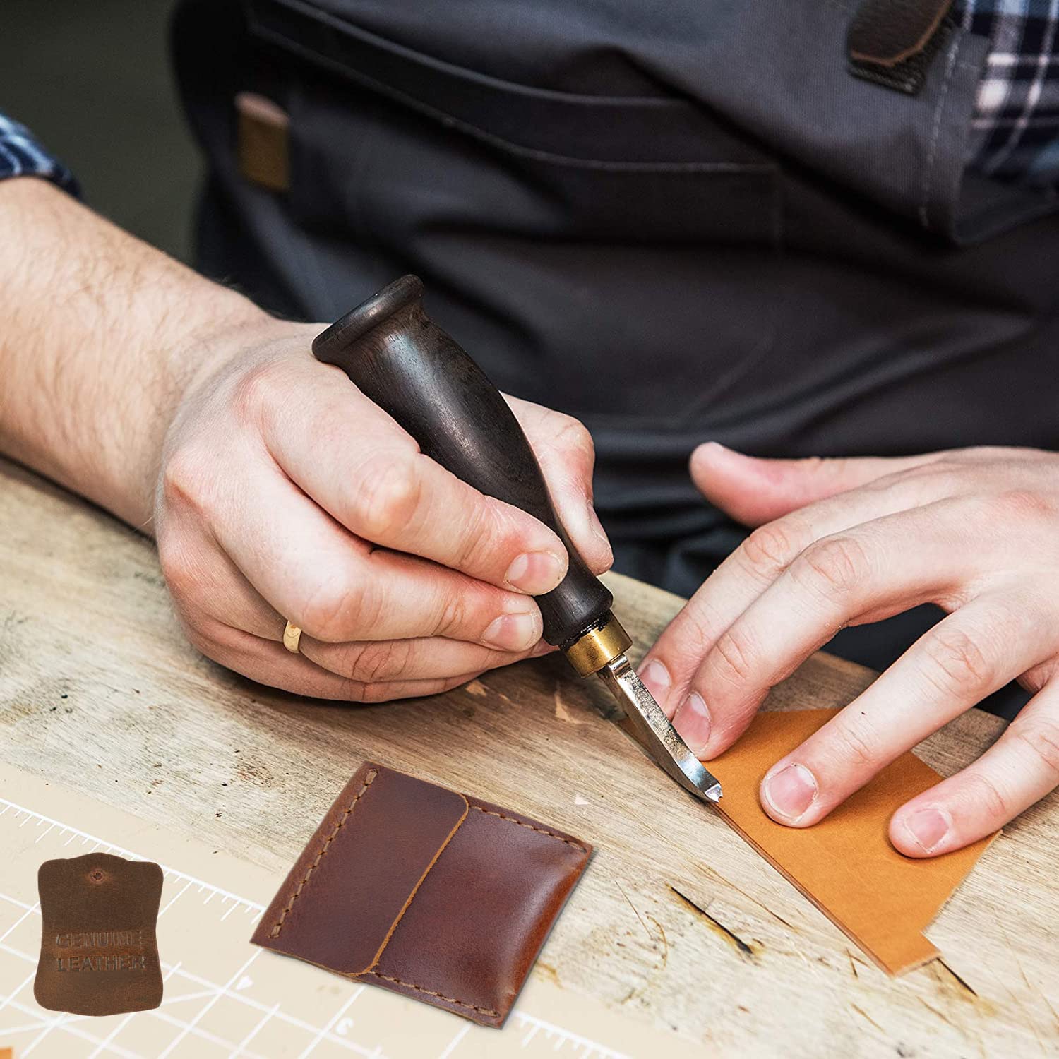 Handmade Brown Leather Wedding Ring Box - Engagement Ring Pouch for Bride & Groom - Travel Jewelry Storage Case - Proposal Ring Holder - Perfect for Wedding Ceremonies, Honeymoon & Ring Bearer | Elegant Gift for Couples, Proposal Accessories & Jewelry Organizer for Special Occasions