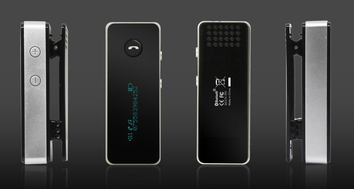 RClip: Enhanced Data Rate Bluetooth Stereo Receiver & Headset with Display - Wireless Music & Voice Receiver with Remote Control for Home, Office & Travel Use