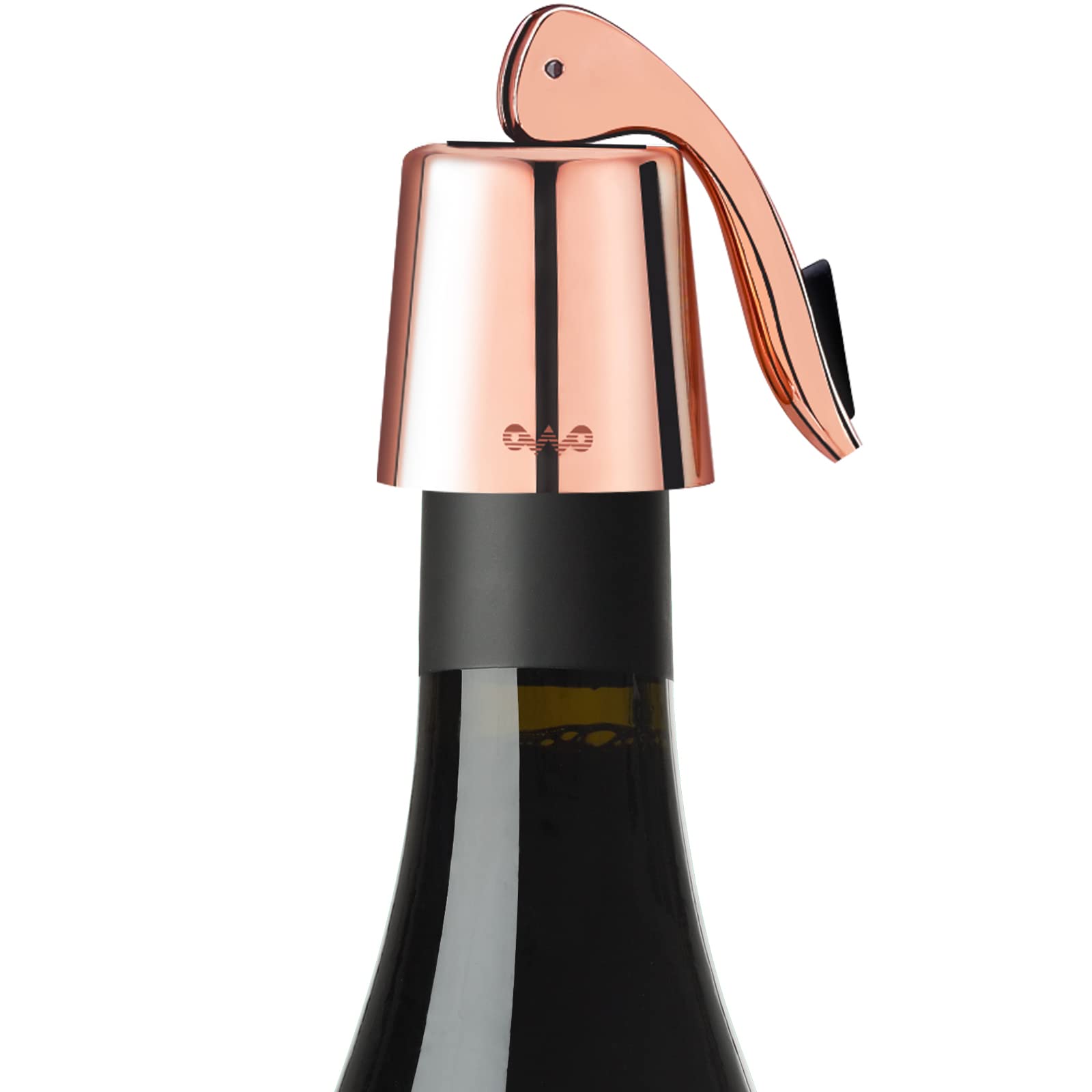 Premium Stainless Steel Wine Bottle Stopper - Reusable Wine Saver with Airtight Silicone Seal | Elegant Rose Gold Decorative Bottle Sealer | Preserves Wine Freshness for Days | Perfect for Parties, Gifts & Home Bars (1 Pack)