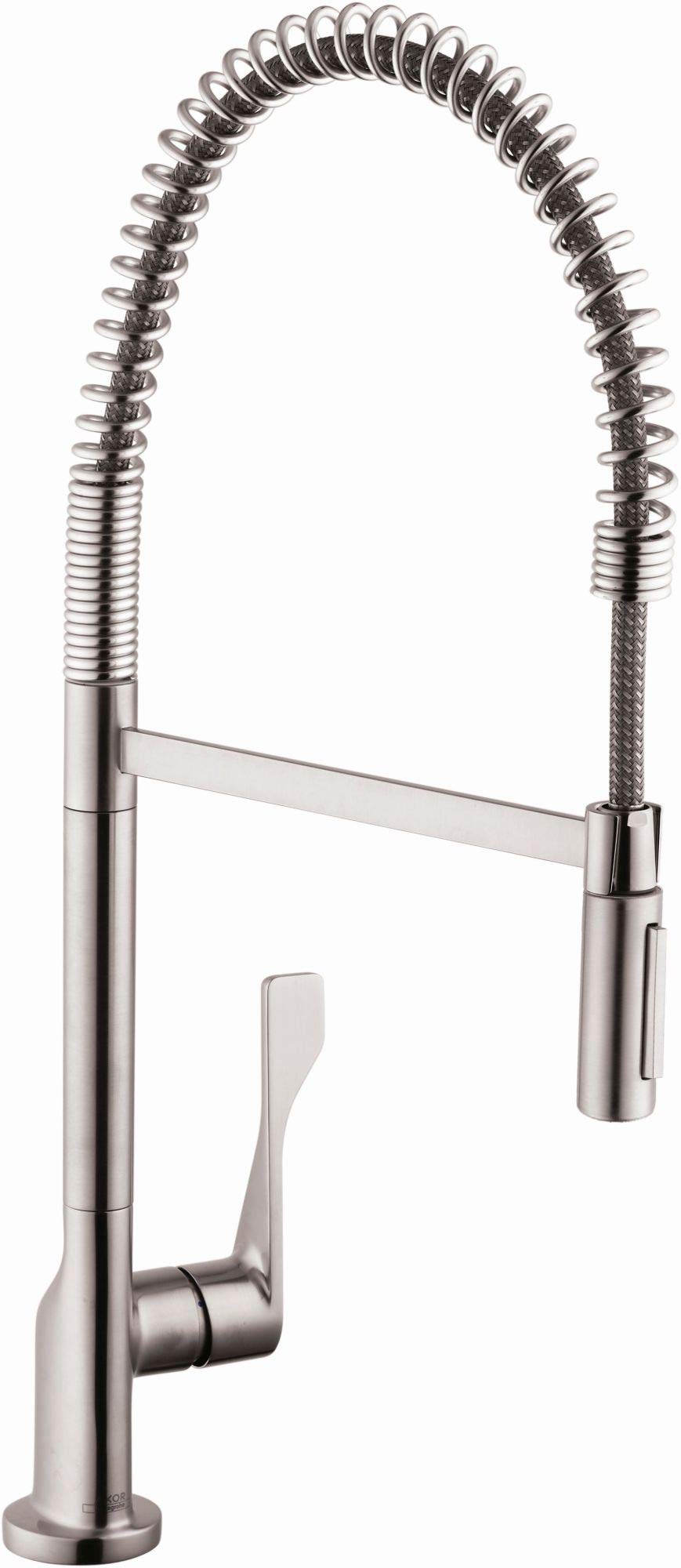 AXOR Citterio Commercial Kitchen Faucet - Stainless Steel Pull Down Sprayer Sink Faucet, 25.13