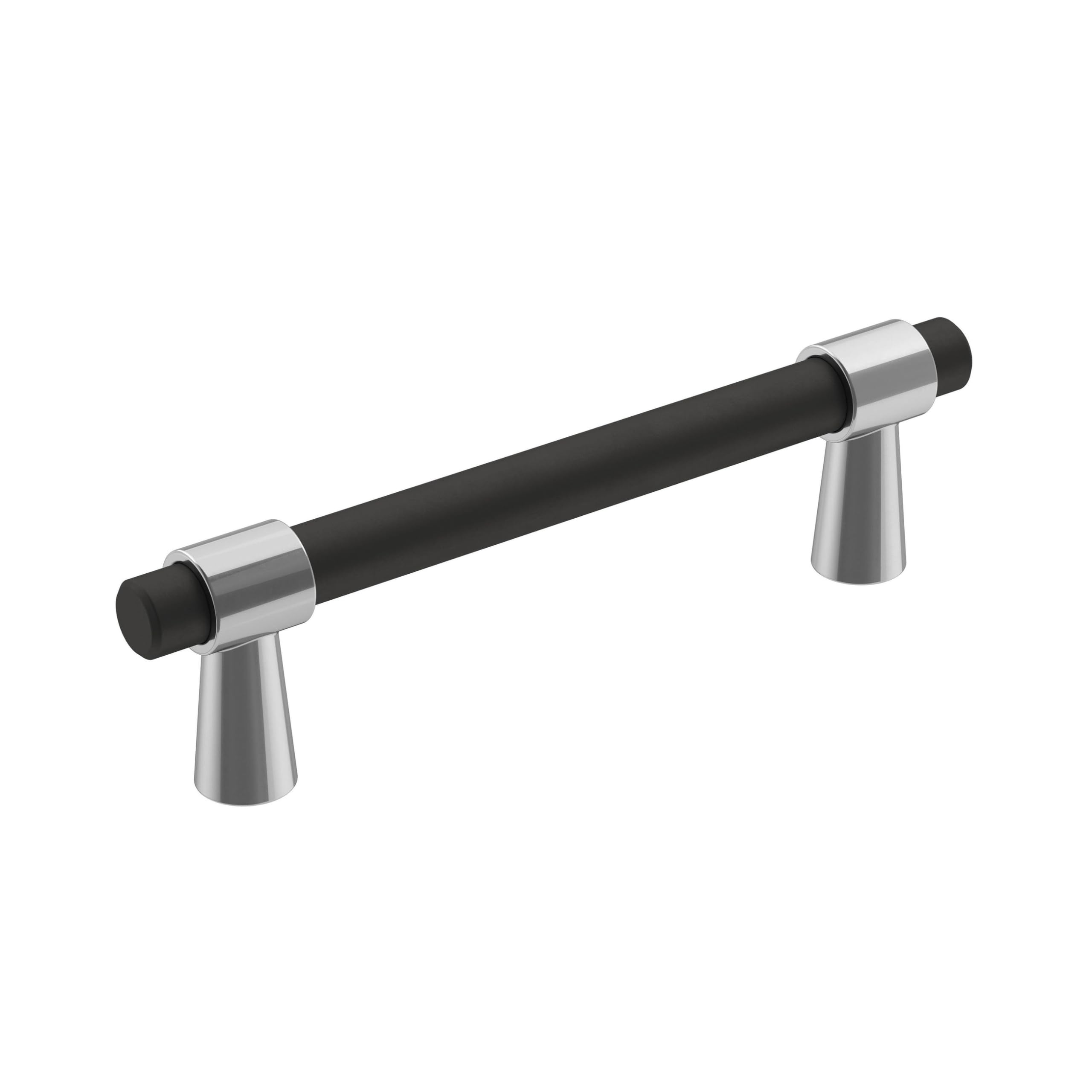 Amerock Mergence 3-3/4 inch (96mm) Center-to-Center Cabinet Pulls - Polished Chrome & Matte Black Drawer Handles (1 Pack) - Perfect for Kitchen Cabinets, Bathroom Vanities & Furniture Hardware