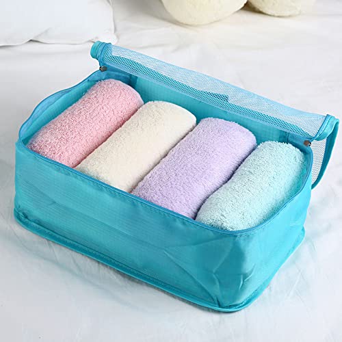 Portable Packing Cubes - Premium Luggage Organizer Bags for Suitcases | Compression Travel Cubes | Blue Luxury Travel Organizer | Perfect for Business Trips & Vacation Packing