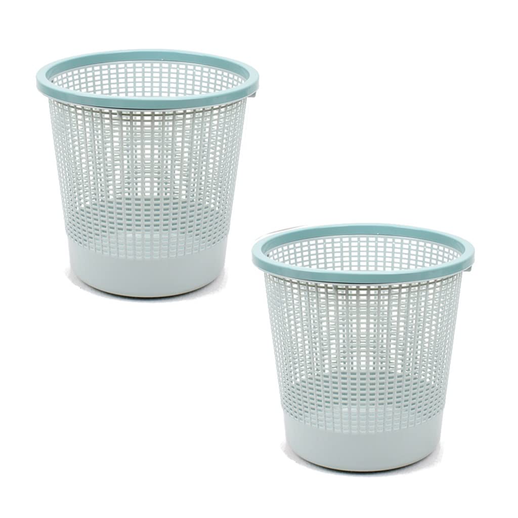 TOMYEUS 2 Pack Large Plastic Trash Can with Lid - 13 Gallon Kitchen Bedroom Bathroom Waste Bin, Durable Coverless Design for Easy Use, Ideal for Home Office School (Color: A) - Perfect for Recycling, Organizing Waste & Keeping Spaces Clean
