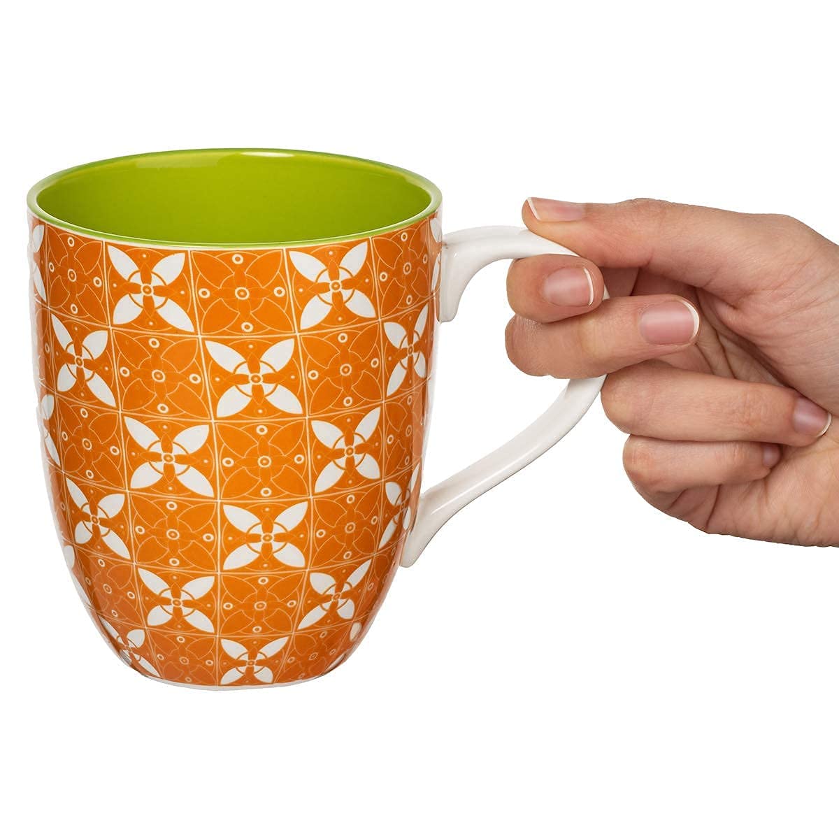 Annovero Coffee Mugs & Salad Plates Set - Colorful Porcelain Dinnerware for Kitchen - Microwave & Dishwasher Safe - Perfect for Breakfast, Coffee Time, and Casual Dining