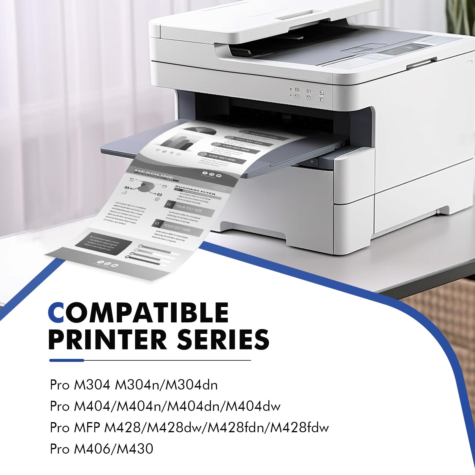 High Yield CF258X 58X Black Toner Cartridge - 2 Pack | Compatible Replacement for HP 58X/58A/CF258A | Works with HP LaserJet Pro M404n/M404dn/MFP M428 Series | Ideal for Office Printing & High Volume Documents