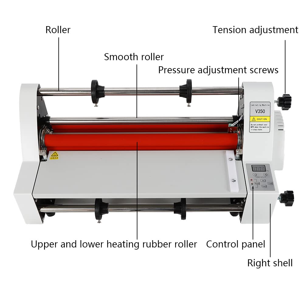 Hot & Cold Roll Laminating Machine - Dual Sided Thermal Laminator with Digital Display & Electronic Temperature Control for Home, Office, School - Perfect for Documents, Photos, ID Cards & Craft Projects (US Stock)