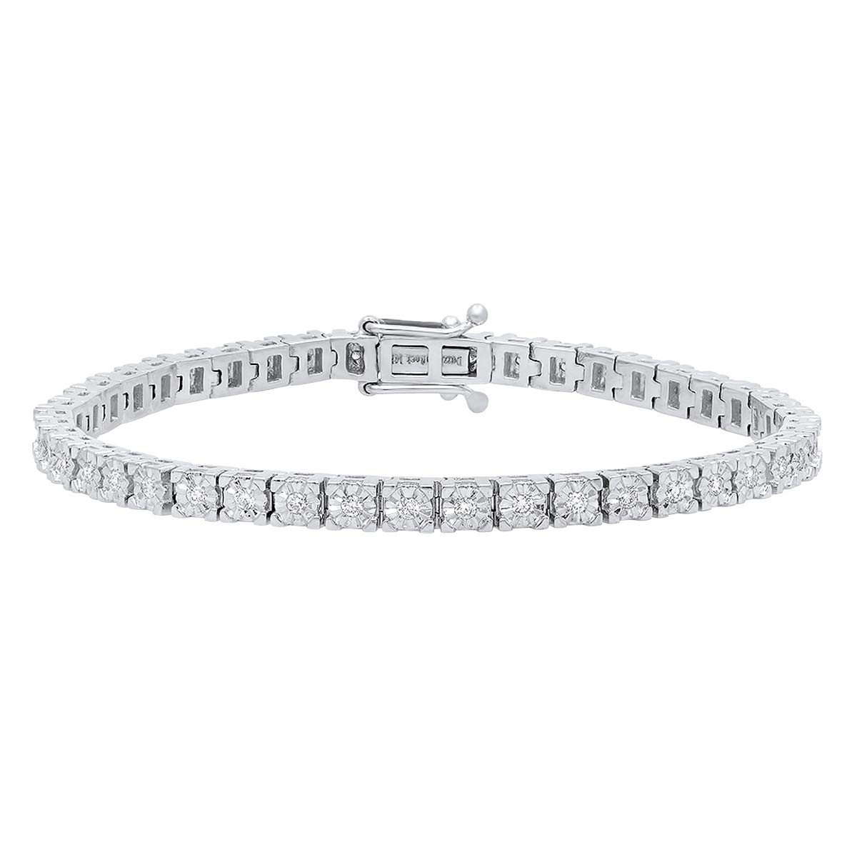 14K Solid White Gold Round White Diamond Tennis Bracelet for Women | 0.85 Cttw Dazzlingrock Collection | Perfect for Weddings, Parties & Special Occasions