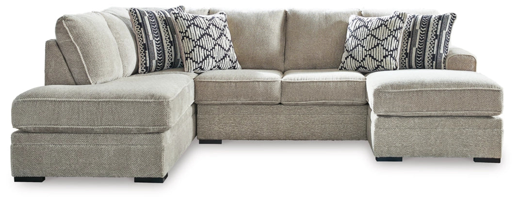 Calnita 2-Piece Sectional Sofa with Left-Hand Facing Chaise Lounge - Modern L-Shaped Couch for Living Room, Apartment & Family Room Comfort