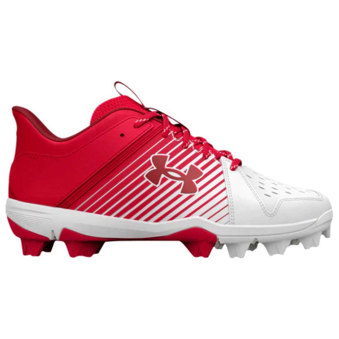 UnderArmour Boys' UA Leadoff Low RM Jr. Baseball Cleats - Lightweight & Durable Red Shoes (3025600-601) for Youth Baseball, Training & Sports Performance