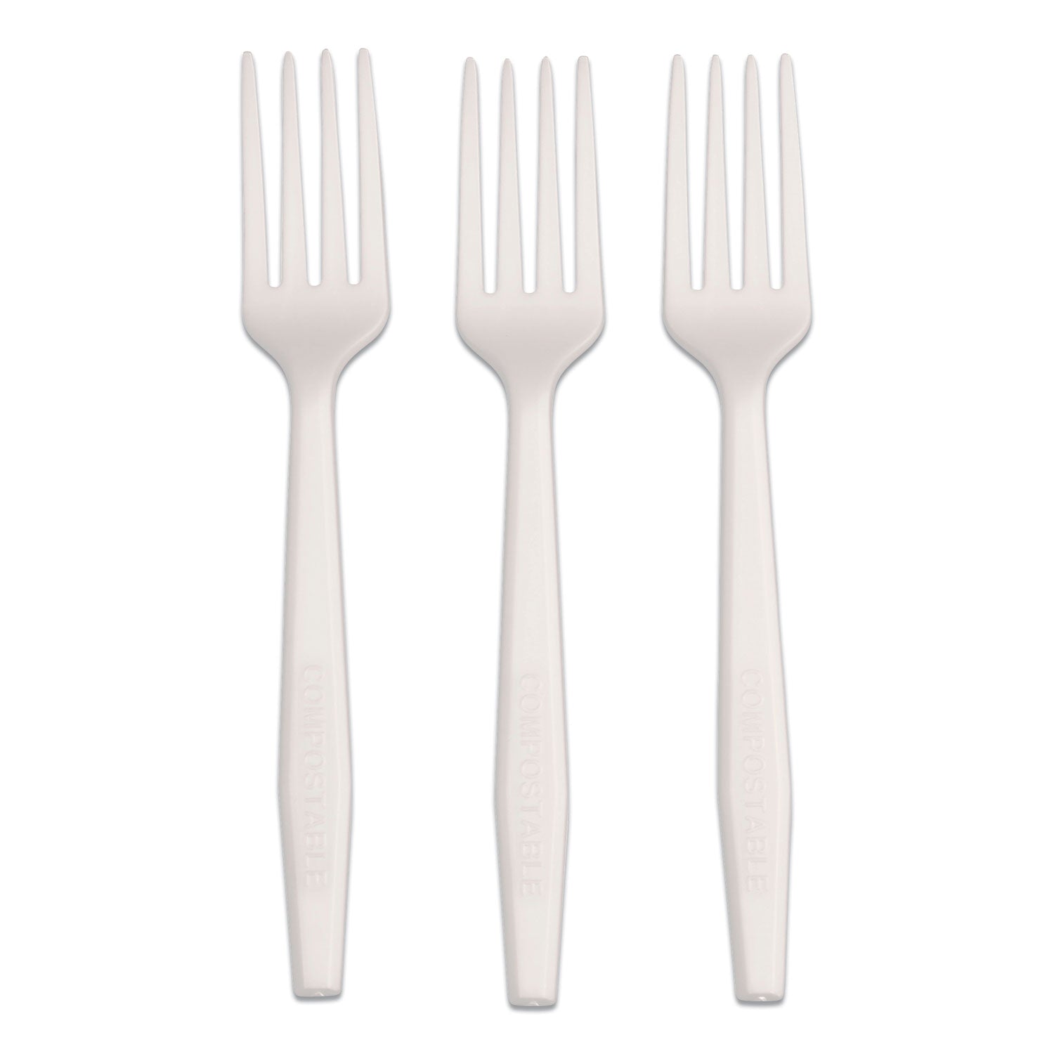 AmerCareRoyal® Heavyweight CPLA Cutlery - 1000 White Plastic Forks per Carton | Eco-Friendly Disposable Utensils for Parties, Catering & Picnics