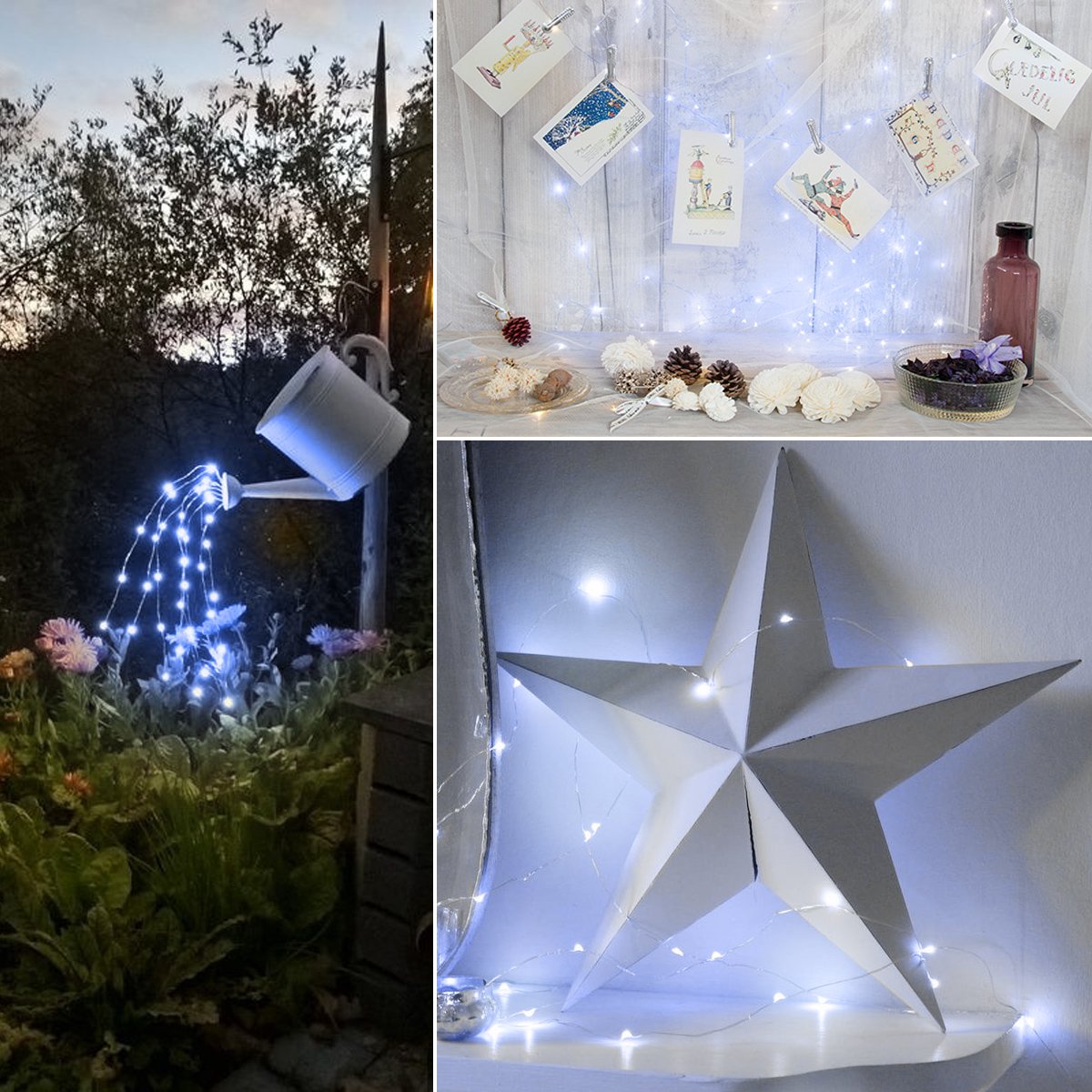 AMIR Upgraded 39Ft 120 LED Solar String Lights Outdoor - 8 Modes Copper Wire Fairy Lights, Waterproof Solar Powered Decorative Lights for Garden, Yard, Party, Wedding & Christmas Decorations (White) - Perfect for Patio, Backyard, Pergola and Holiday Lighting