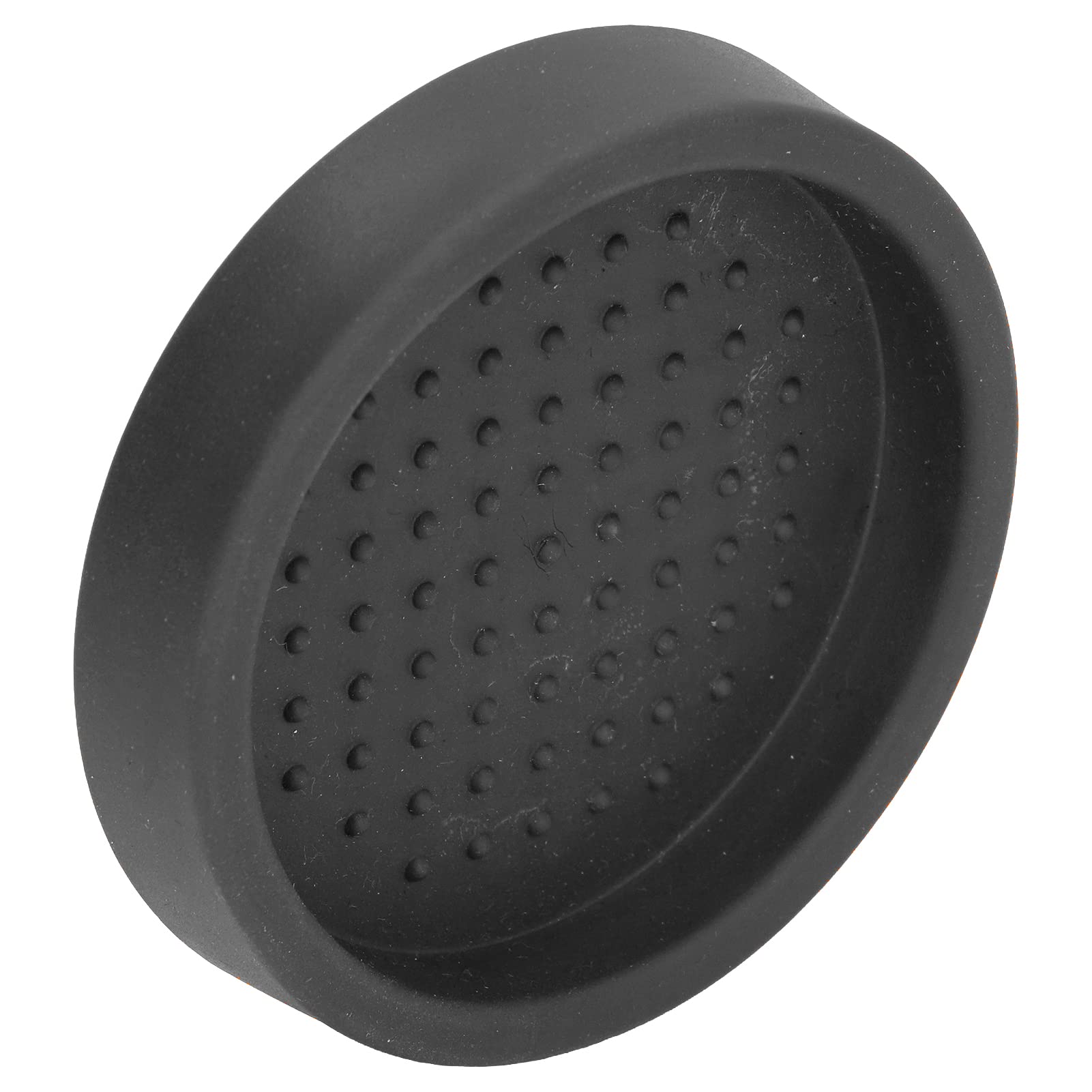Heat Resistant Washable Round Tamper Mat for Espresso Machines - Non-Slip Coffee Tamping Pad with Black Powder Dispenser - Perfect for Home Baristas & Coffee Shops