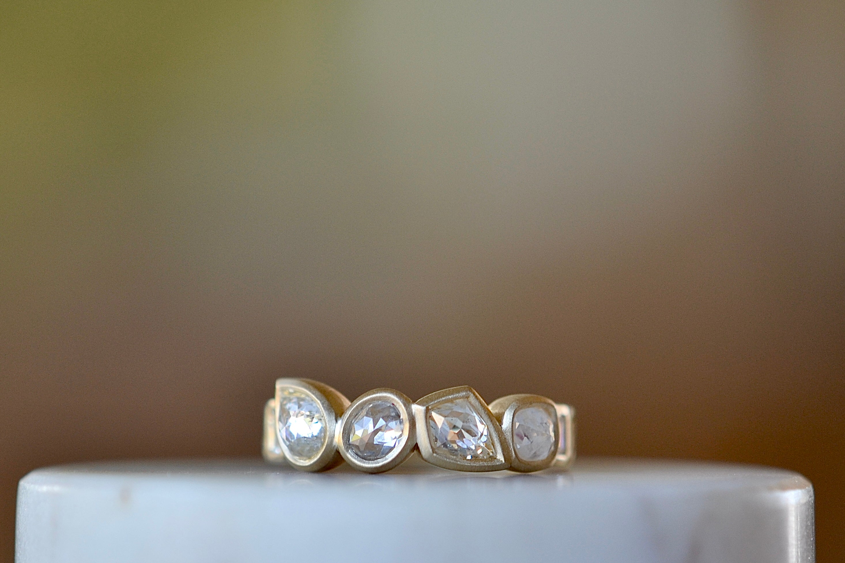 Diamond Medley Band Ring for Women - Elegant Stackable Wedding & Anniversary Jewelry Gift - Perfect for Bridal, Engagement, and Special Occasions