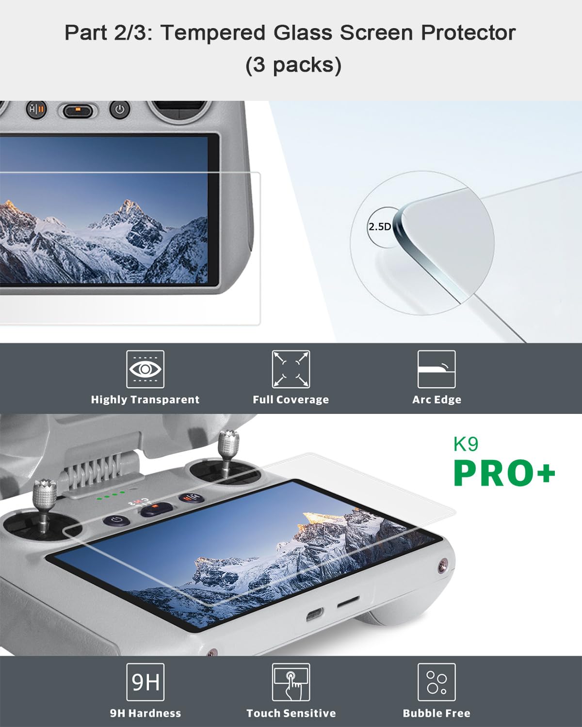 **DJI Mini 3 & Mini 3 Pro RC Controller Accessories Bundle – Sun Hood, Screen Protector & Lanyard – Perfect for Outdoor Drone Flying & Travel**