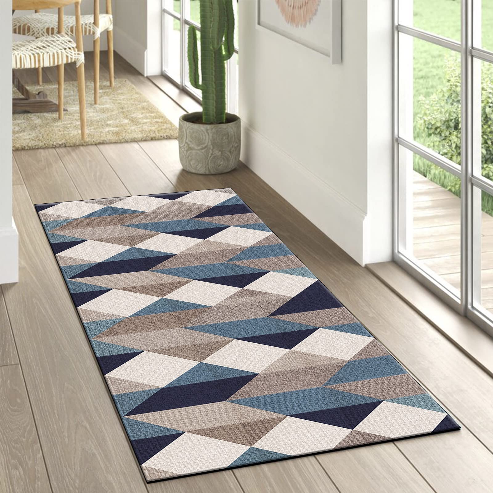 Non-Slip Kitchen Runner Rug 2'x7' - Modern Anti-Skid Washable Hallway Rug for Kitchen, Living Room & Entryway - Durable Floor Mat for High Traffic Areas